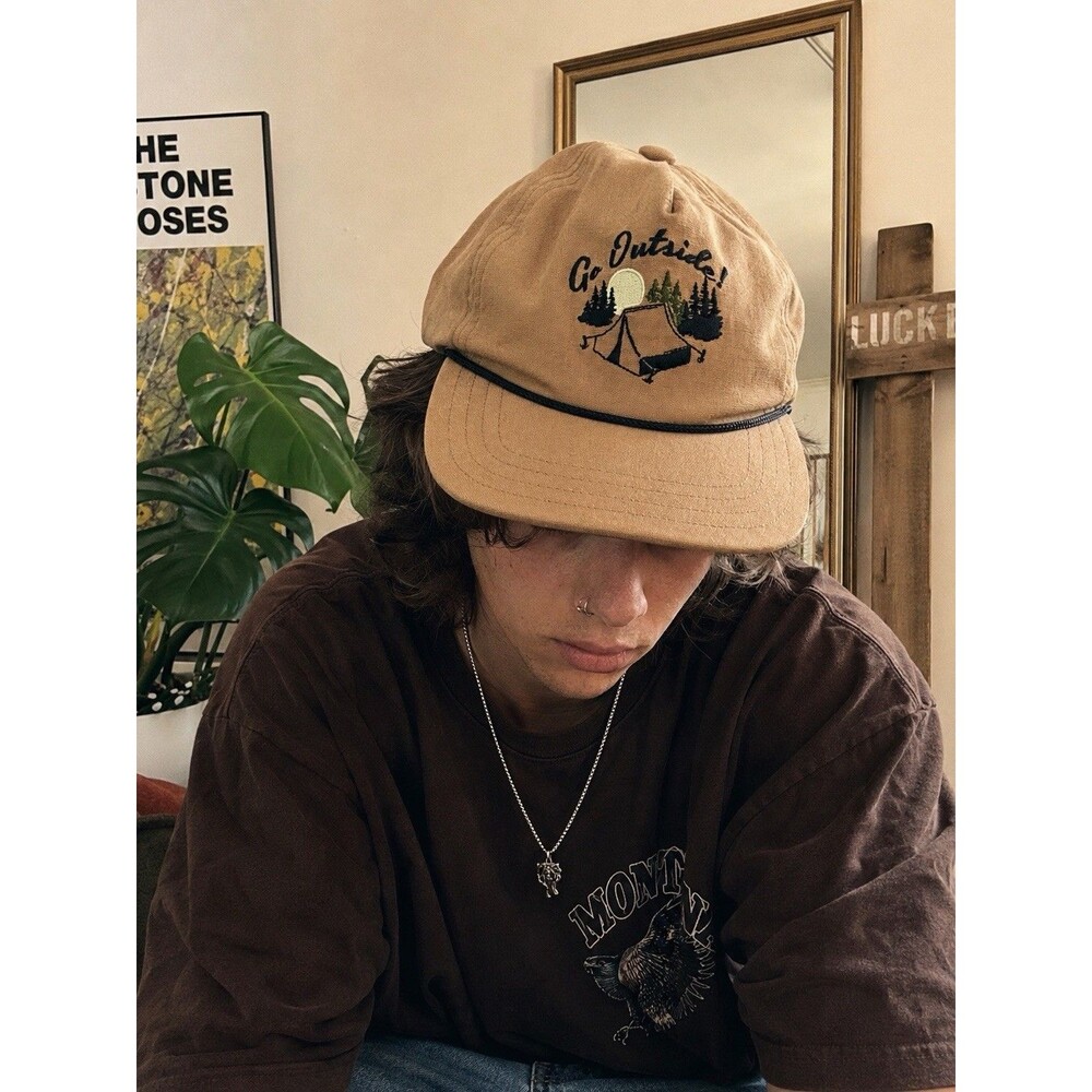 Coal Headwear Go Outside Camp Hat Tan Cotton Strapback Camping Outdoor Cap OSFM